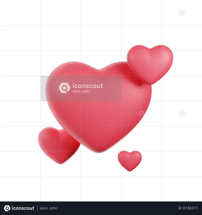 Corazones  3D Icon