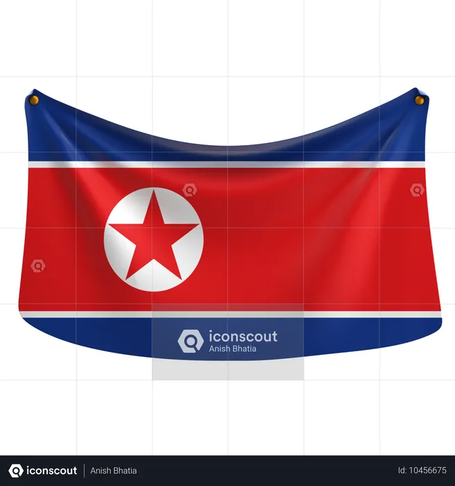 Corea del Norte Flag 3D Icon