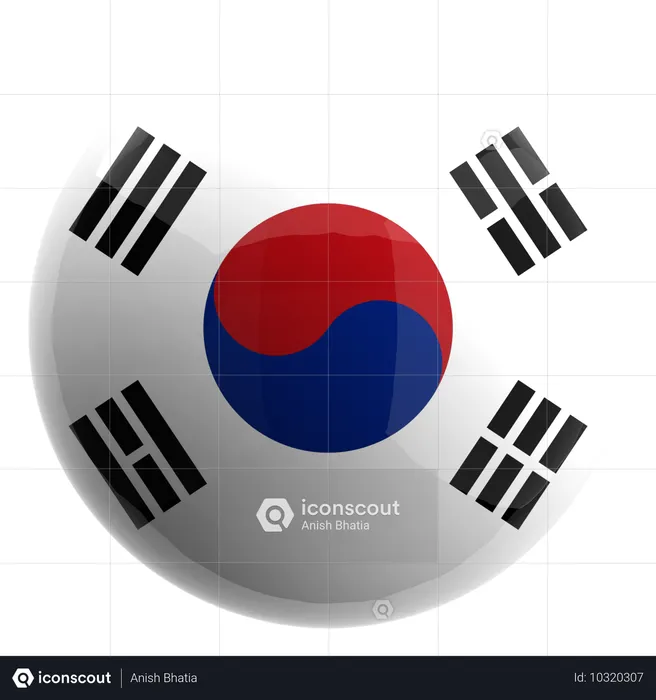 Coreia do Sul Flag 3D Icon