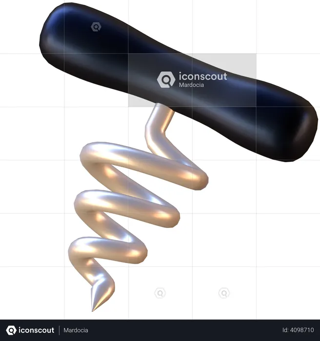 Corkscrew  3D Illustration