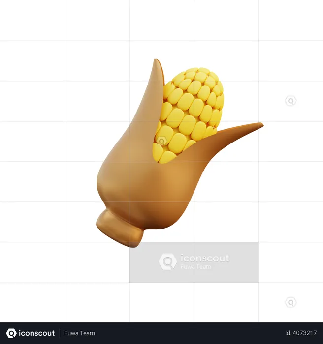 Corn  3D Illustration