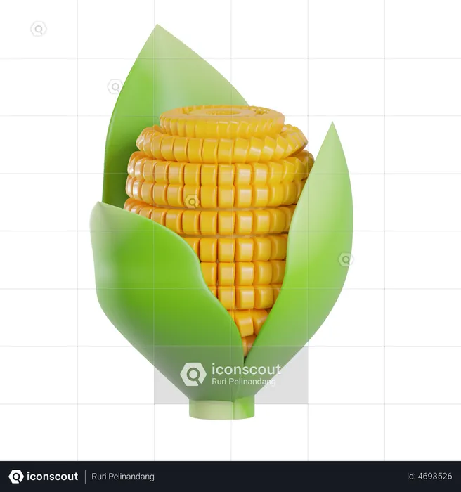 Corn  3D Illustration