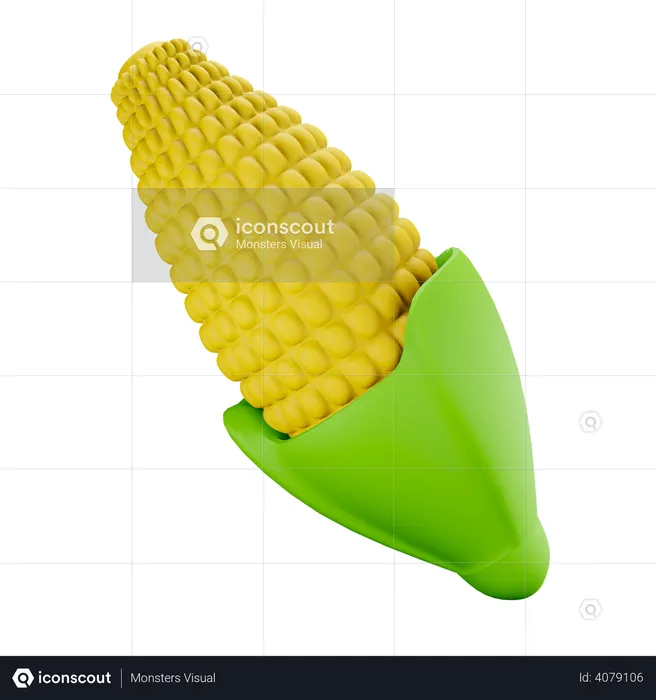 Corn  3D Illustration