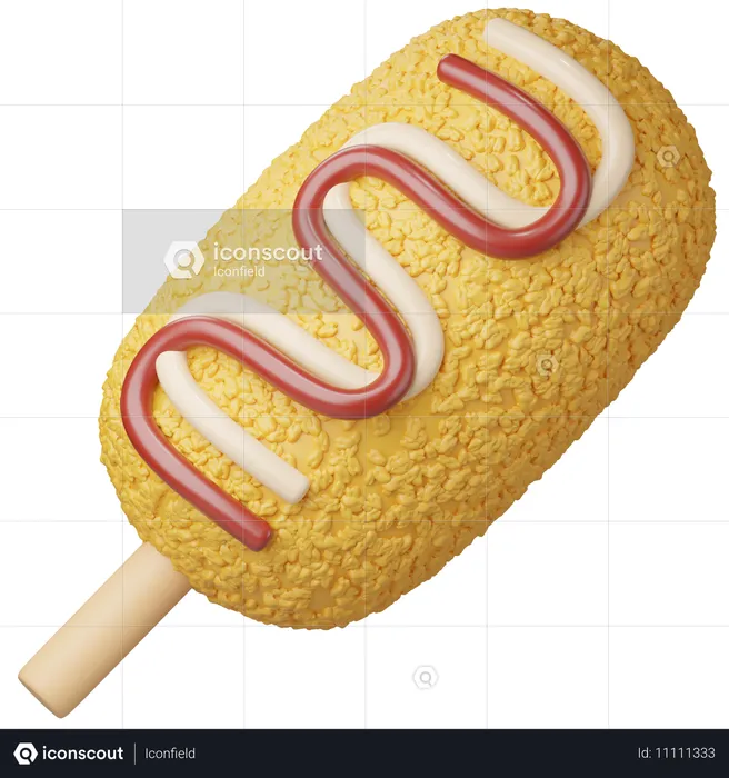 Corndog  3D Icon