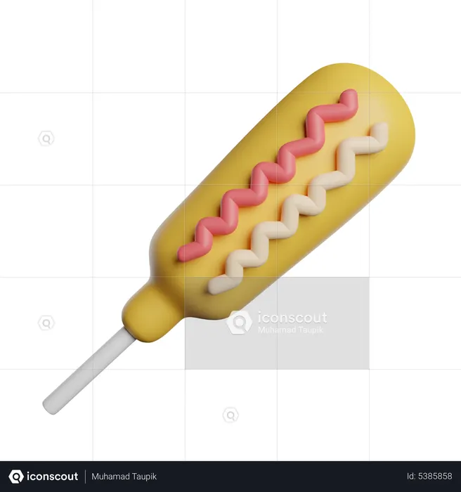 Corndog  3D Icon