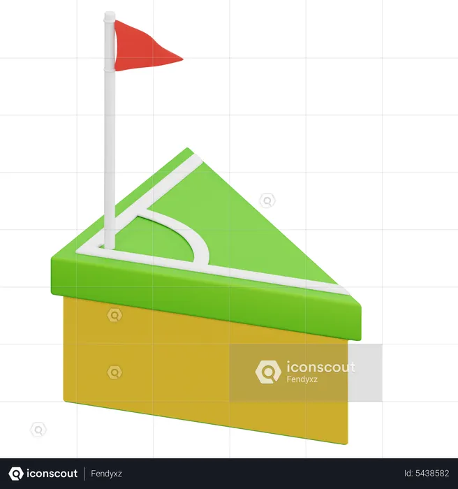 Corner Field  3D Icon