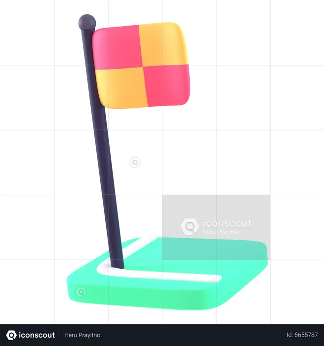 Corner Flag  3D Icon