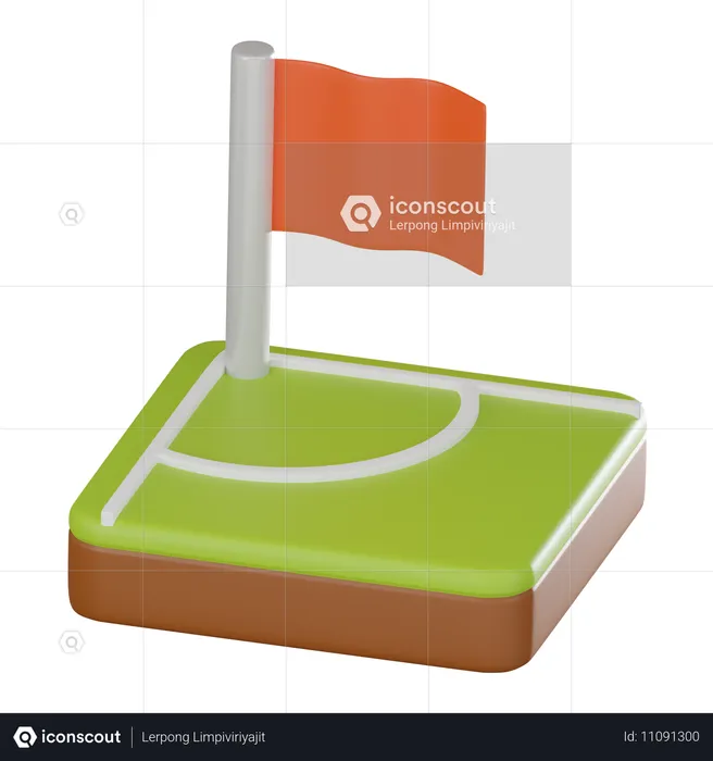 Corner Football  3D Icon