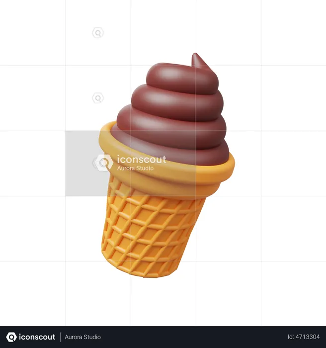 Cornet de glace  3D Illustration