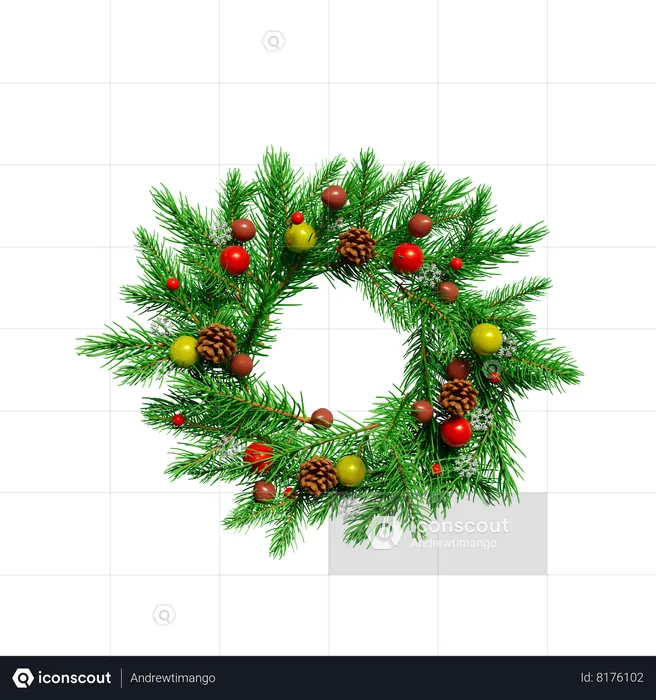 Corona de Navidad  3D Icon