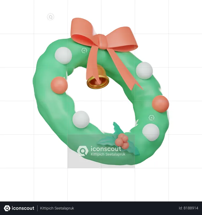 Corona de Navidad  3D Icon
