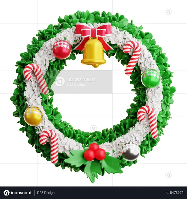 Corona de Navidad  3D Icon