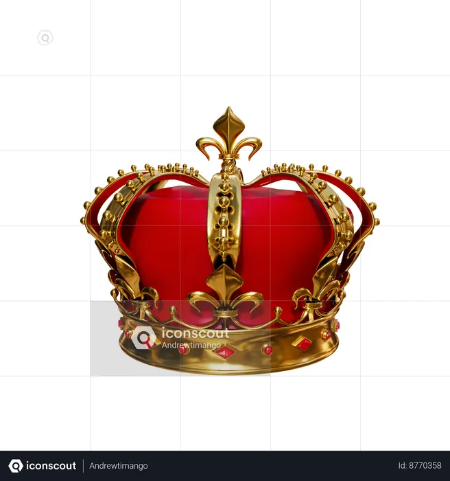 La corona del rey  3D Icon