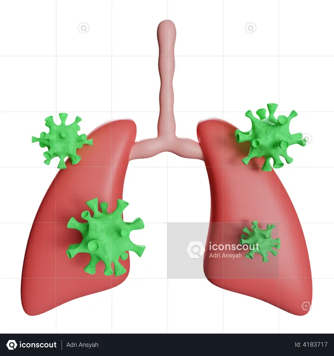 Corona en los pulmones  3D Illustration