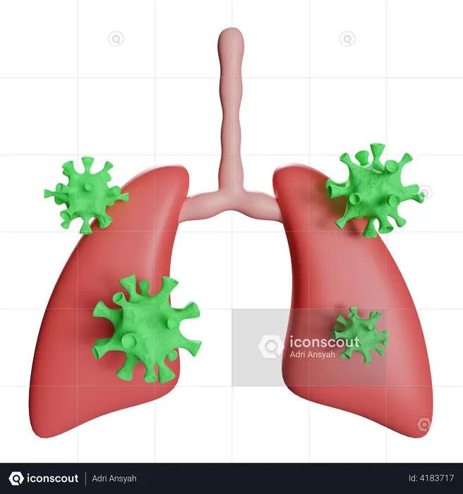 Corona In Lungs  3D Illustration