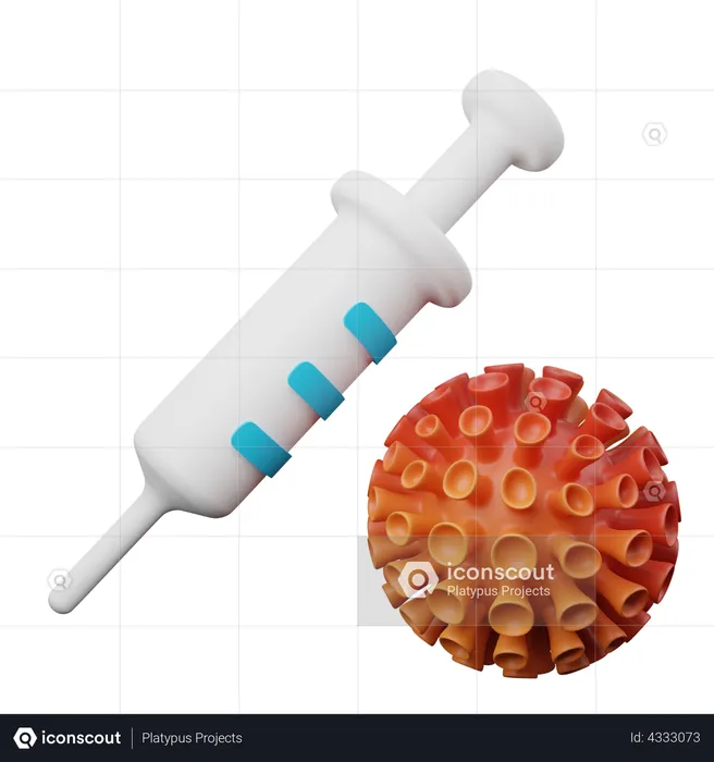 Corona Vaccine And Syringe  3D Illustration