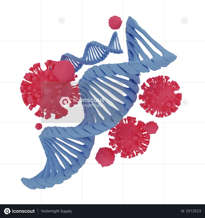 Coronavirus Dna  3D Illustration