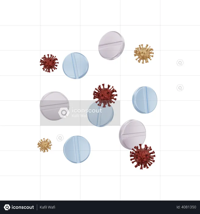 Coronavirus Medicines  3D Illustration