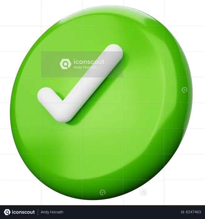 Correct Button  3D Icon