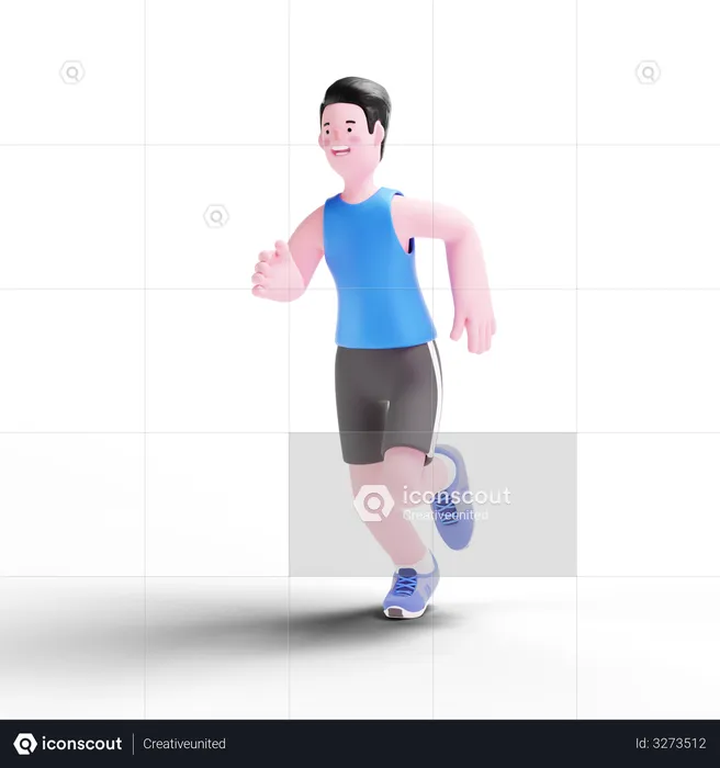 Corredor masculino correndo  3D Illustration