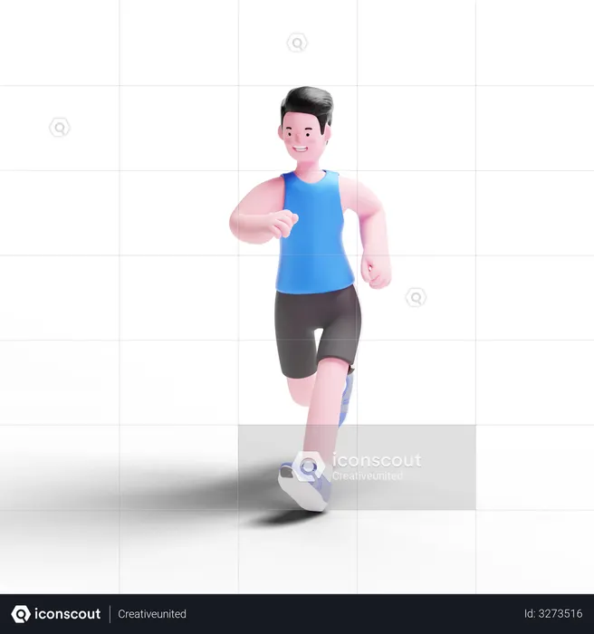 Corredor masculino praticando para partida  3D Icon