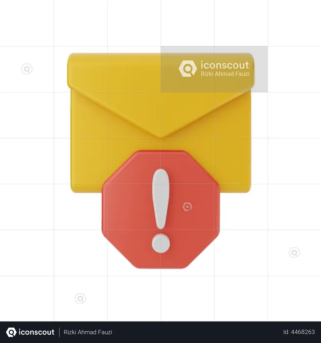 Advertencia de correo  3D Illustration