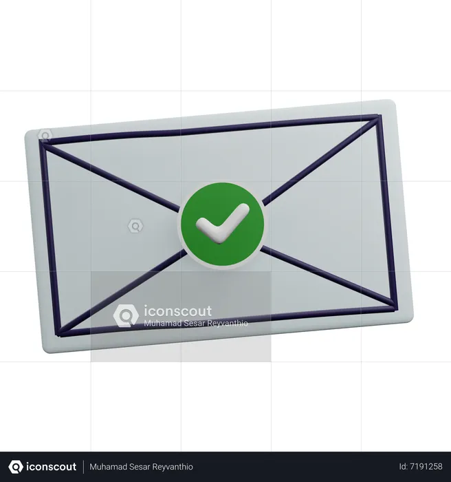 Correo aprobado  3D Icon