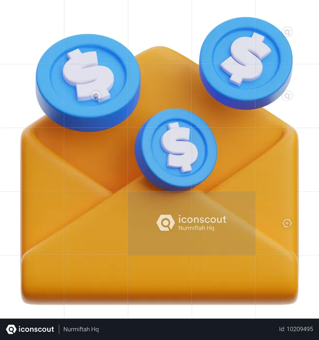 Ganar dinero por correo electrónico  3D Icon