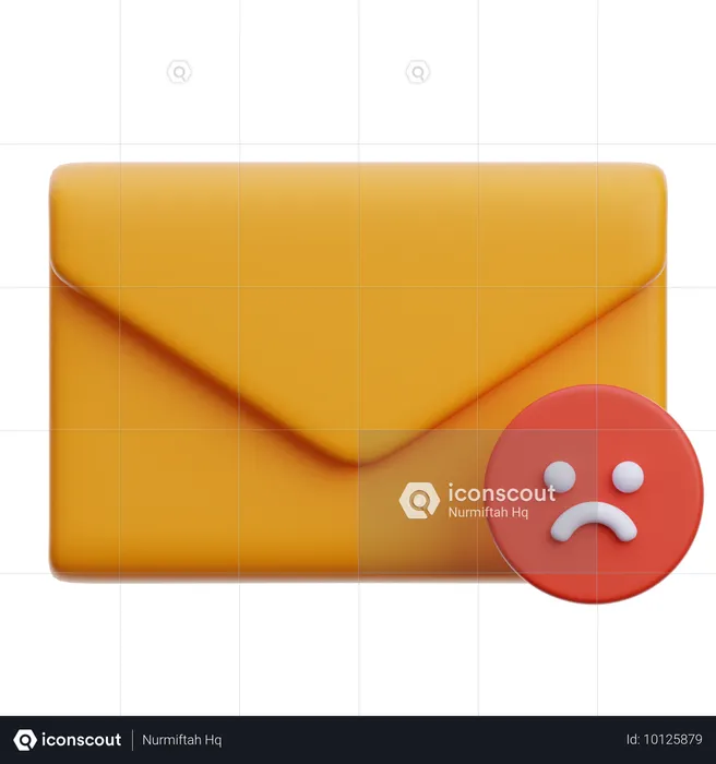 Correo electrónico con mala crítica  3D Icon