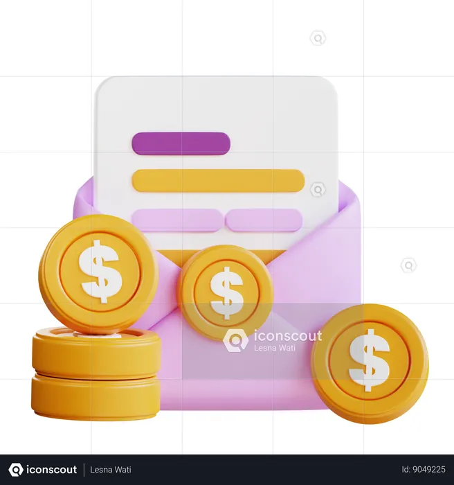 Correo de finanzas  3D Icon