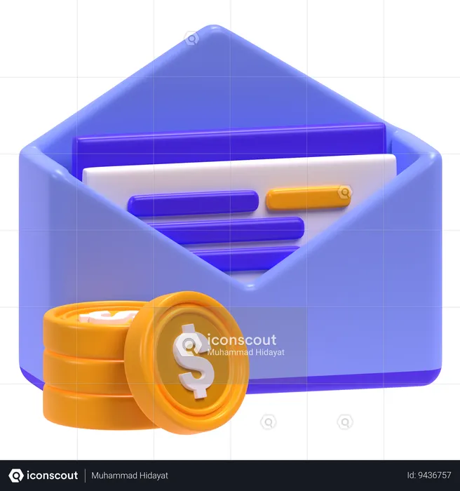 Correo financiero  3D Icon