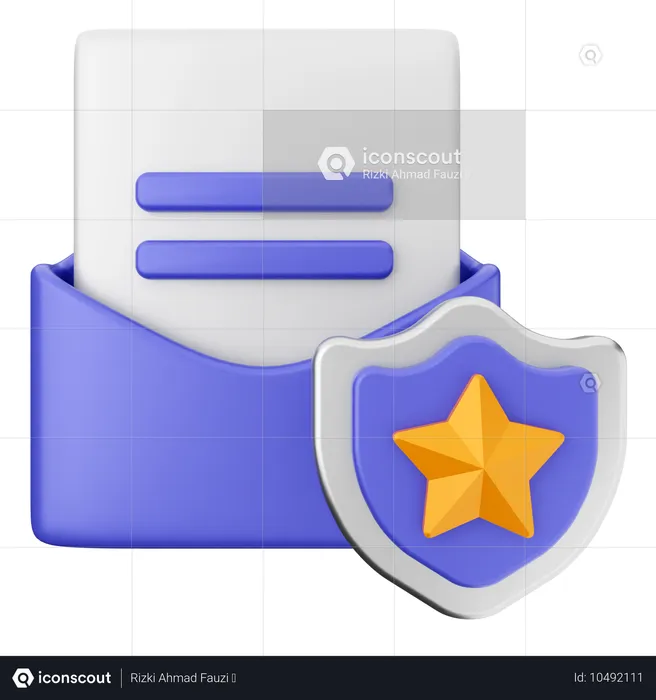 Seguridad de internet del correo  3D Icon