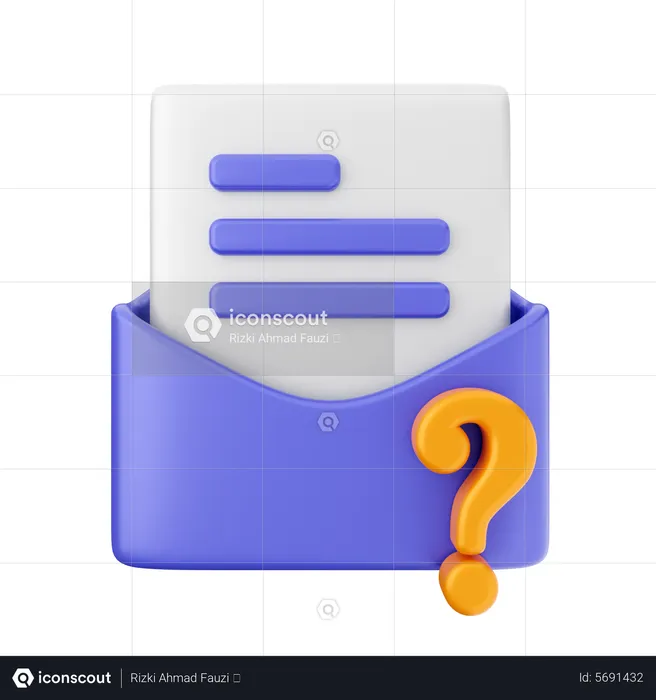 Signo de interrogación de correo  3D Icon