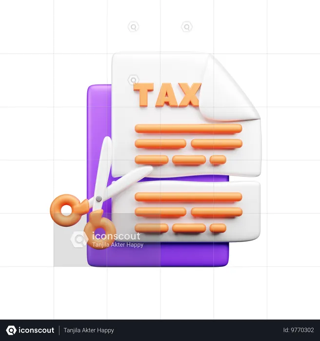 Cortar impostos  3D Icon