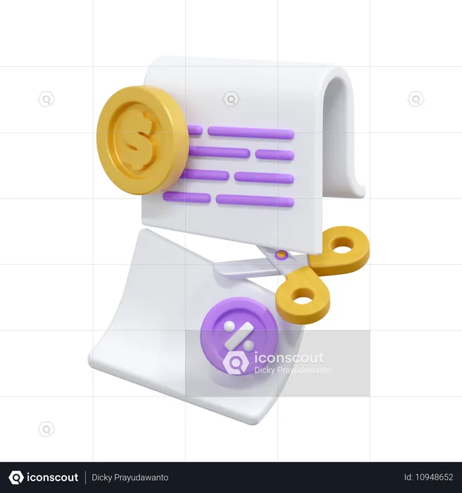 Cortar impostos  3D Icon