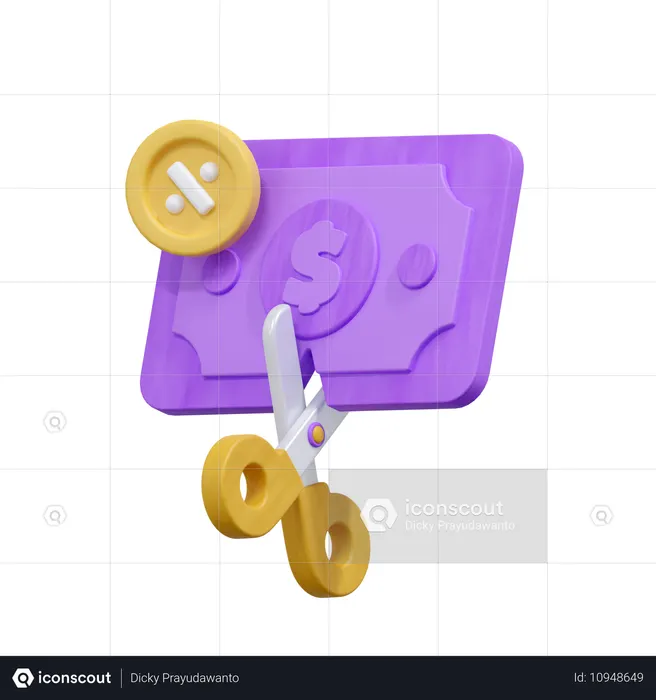 Cortar impostos  3D Icon