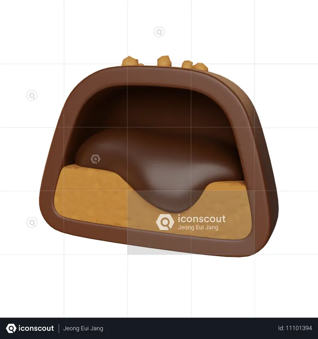 Corte transversal de chocolate en rodajas  3D Icon