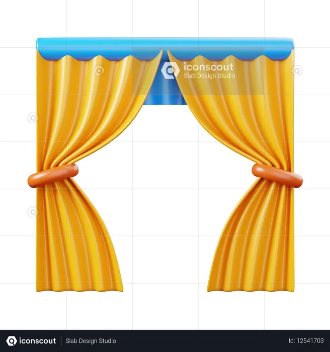 Cortinas de janela  3D Icon
