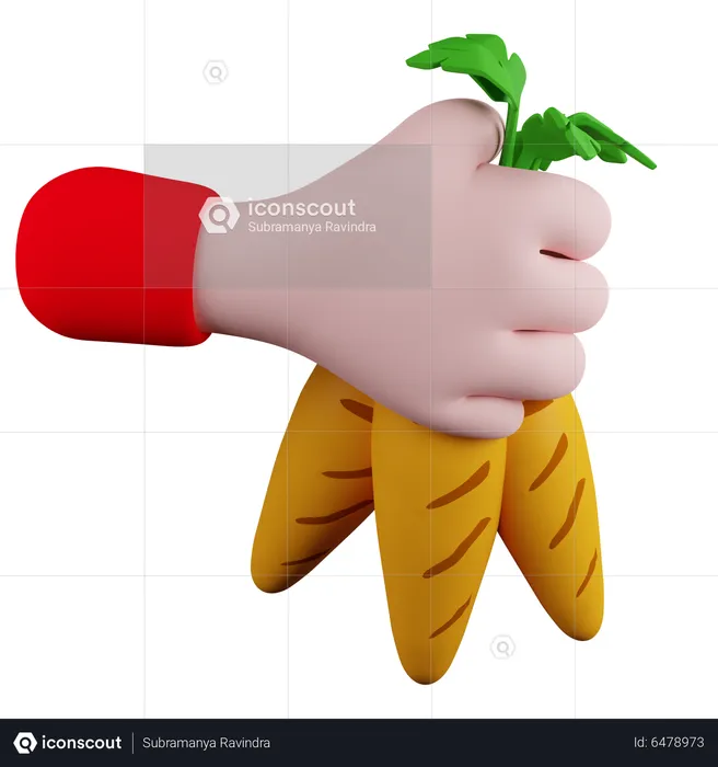 Cosecha de zanahoria  3D Icon