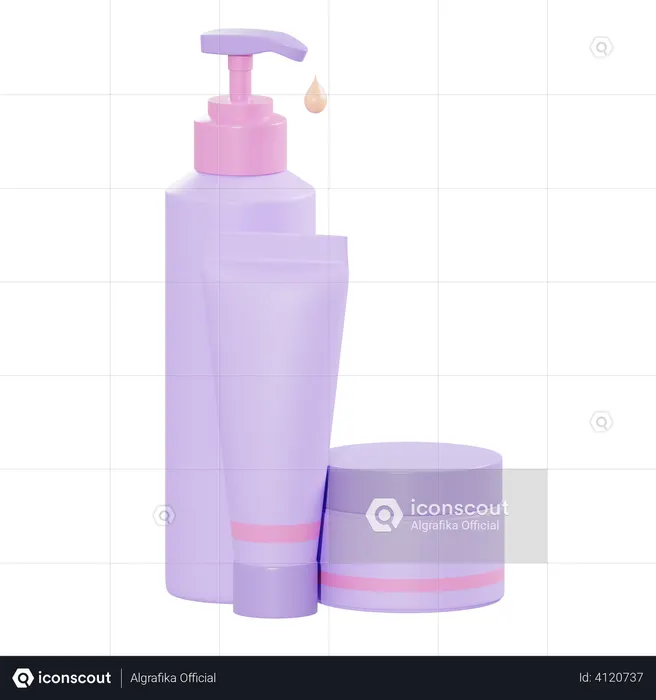 Cosméticos para el cuidado del cuerpo  3D Icon