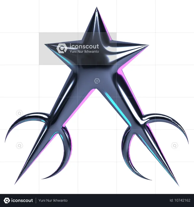 Cosmic Star Chrome Ornament  3D Icon