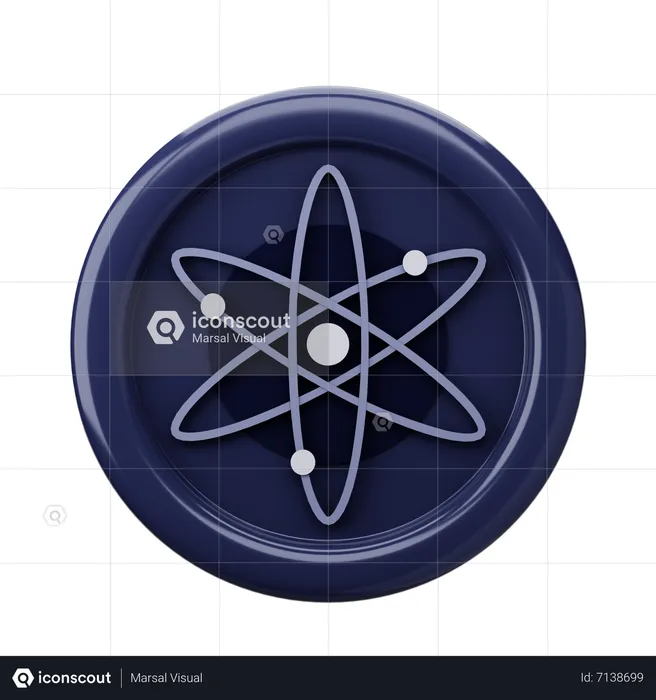 Cosmos ATOM Coin  3D Icon