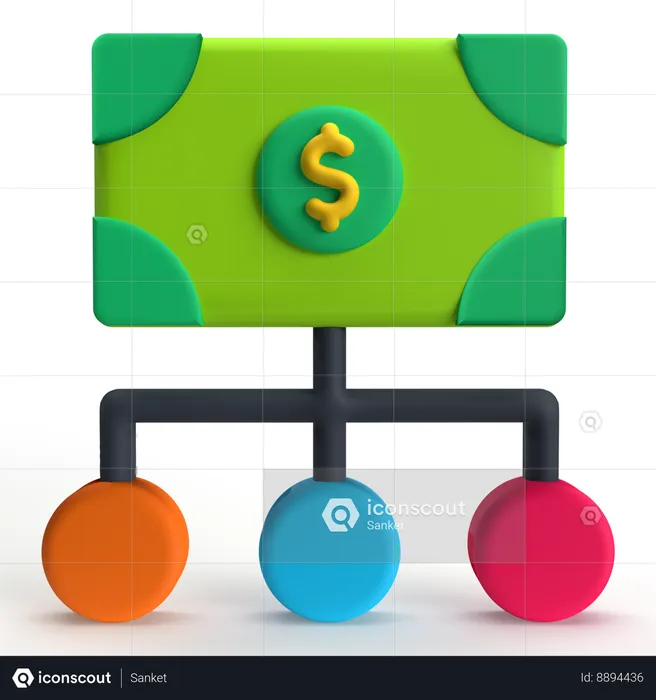 Cost Distribution  3D Icon