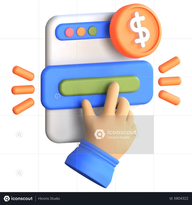 Cost per click  3D Icon