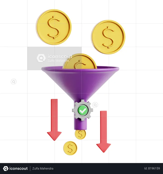 Cost Reduce  3D Icon