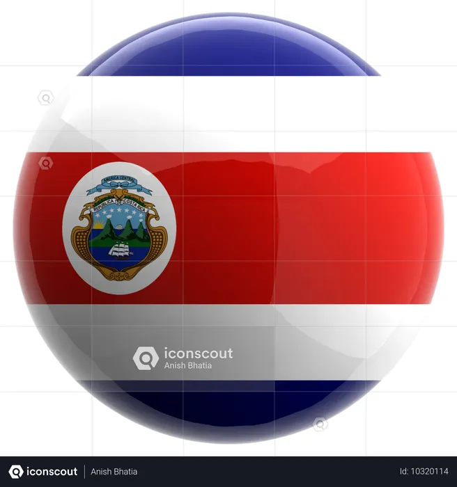 Costa Rica Flag 3D Icon