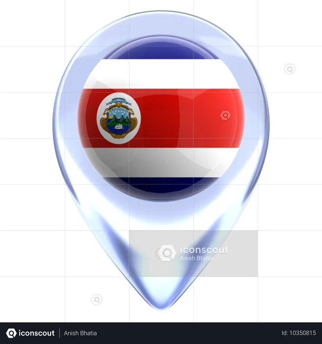 코스타리카 Flag 3D Icon