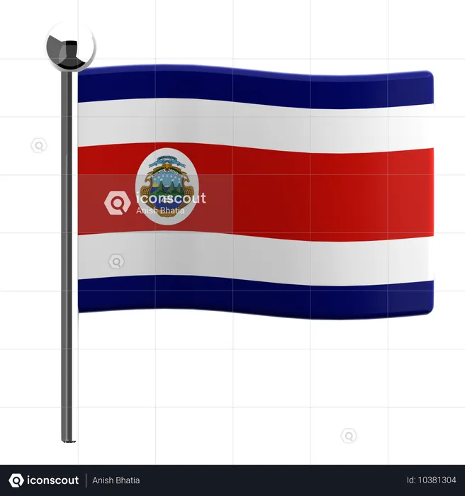 Costa Rica Flag 3D Icon