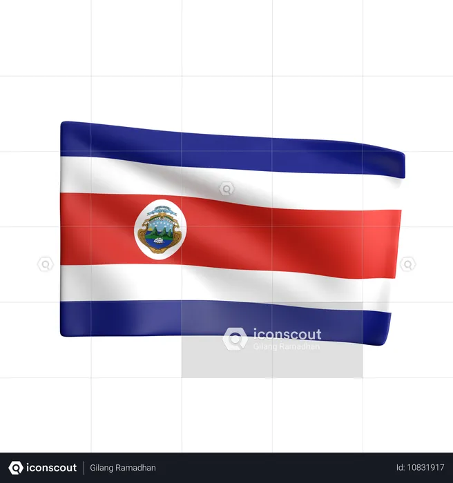 Costa Rica Flag 3D Icon