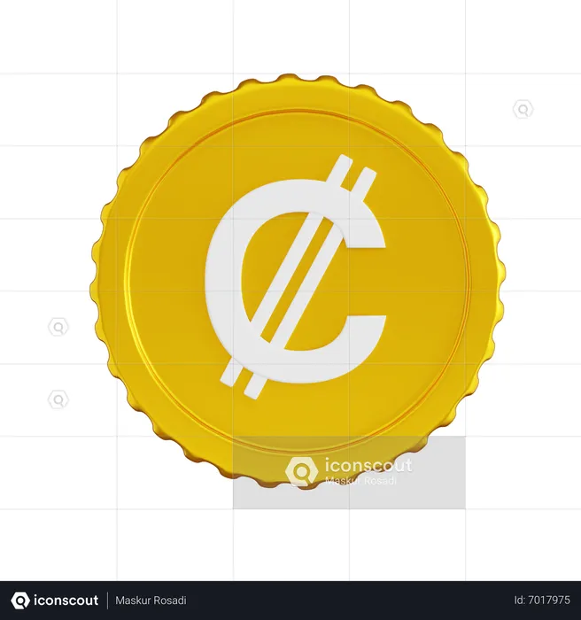 Costa Rica Colon Coin  3D Icon